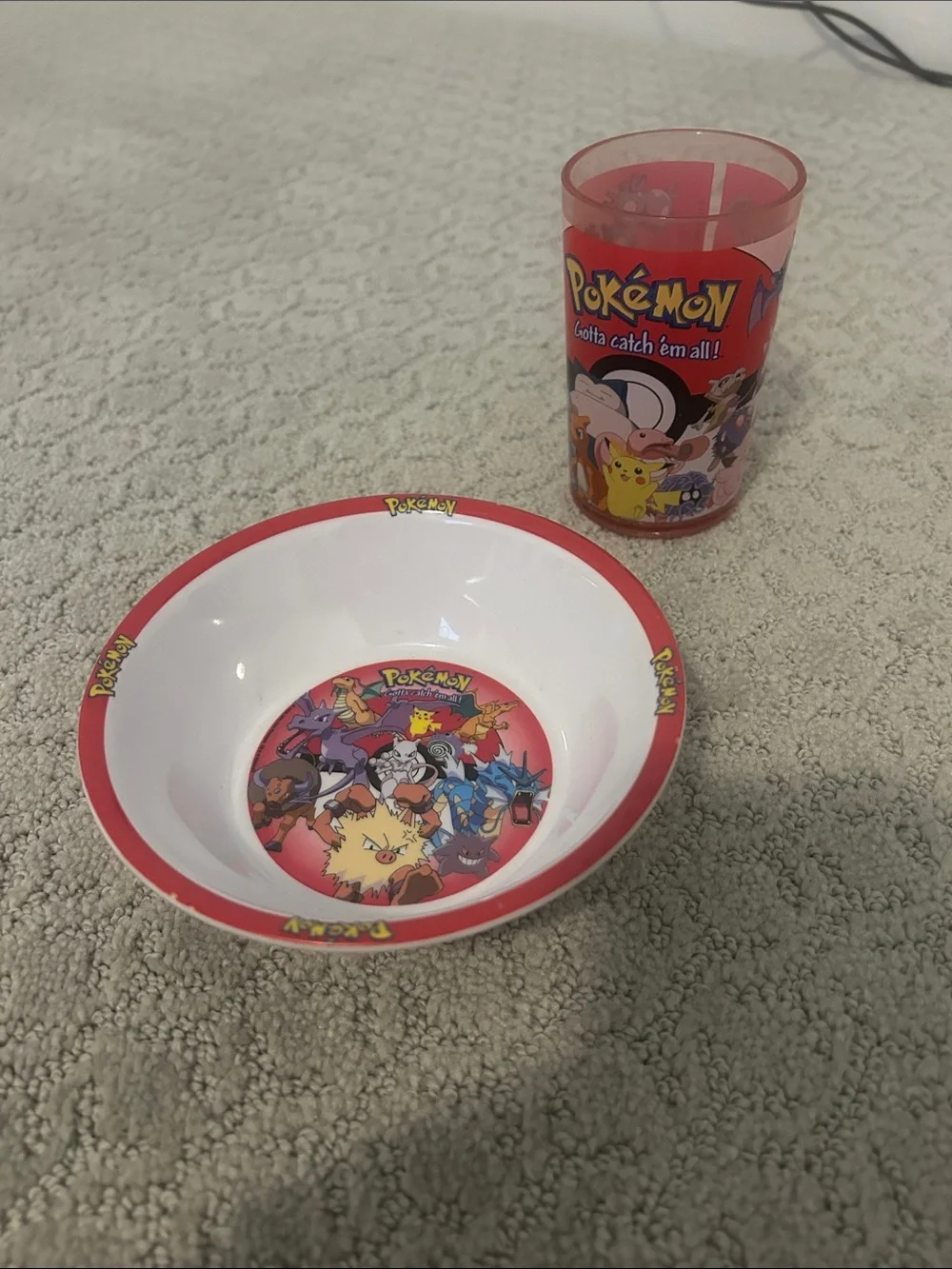 90s Pokémon Red child Bowl and Cup Set